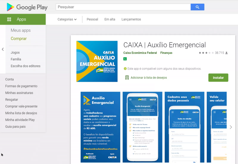 Auxílio de R$ 600: aplicativos não oficiais sugeridos em busca desaparecem da Play Store do Android
